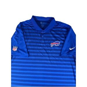 Nike Dri Fit Buffalo Bills NFL Blue Polo Shirt Geometric Stitched Men's Size 3XL